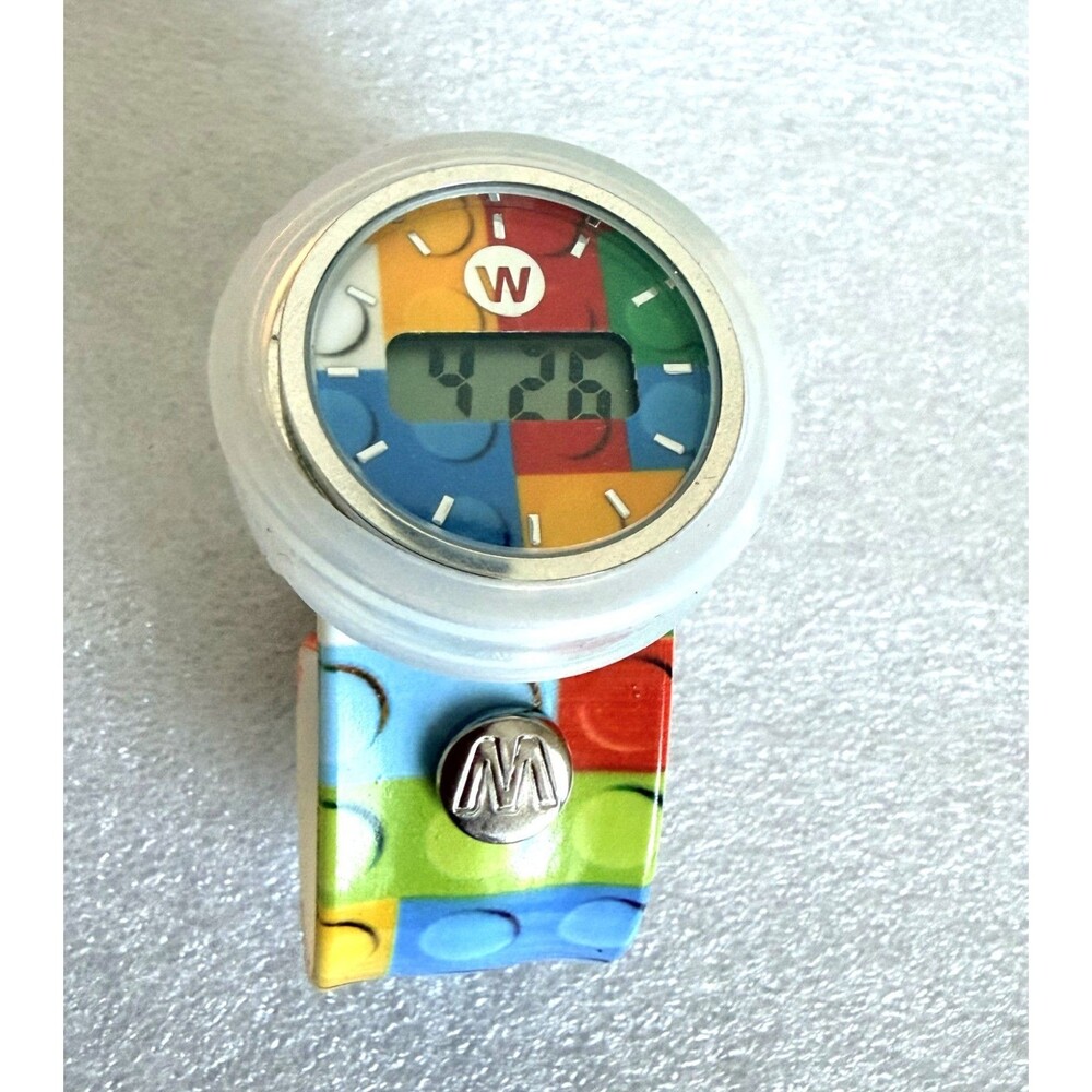 Watchitude Slap Watch Building Blocks Brick Print Digital Kids Silicone Band